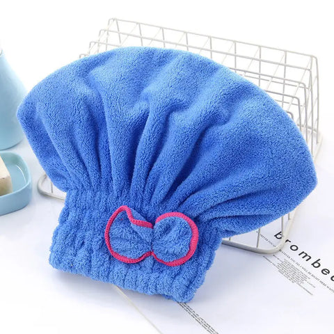 Quick Drying Hair Cap Women Bowtie Bathing Hat Microfiber Towel Superfiber Shower Cap For Spa Bathroom Accessories Shower Cap