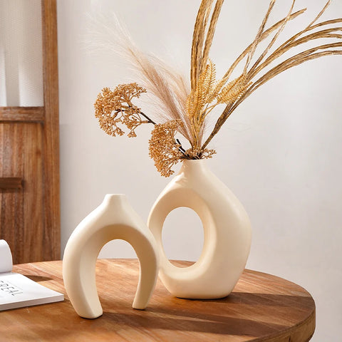 2PCS Set Creative Couple Series Home Decoration Vase, Large Medium Combination Indoor Table Ornaments for Interior Decoration