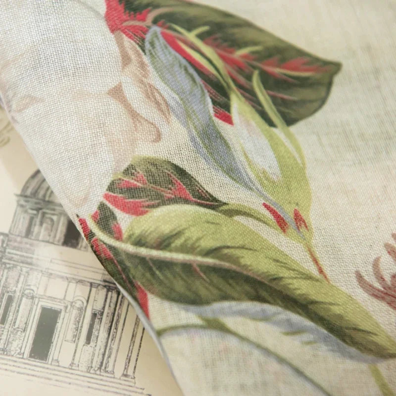 American Pastoral Floral Blackout Curtains For Living Room Bedroom Printed Blossom Window Linen Curtains Home Decor Tulle Drapes