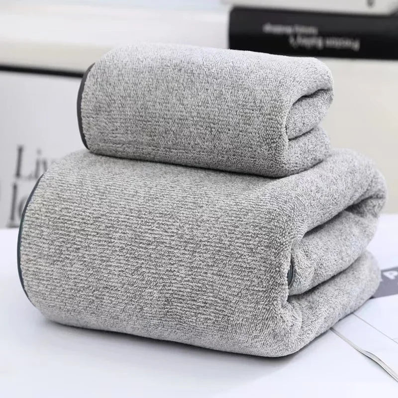 Coral Fleece Quick-Drying Bamboo Striped Towel Set Soft And Absorbent Bathroom Experience Bath Towel Set or Hand Towel