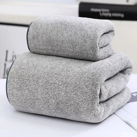 Coral Fleece Quick-Drying Bamboo Striped Towel Set Soft And Absorbent Bathroom Experience Bath Towel Set or Hand Towel