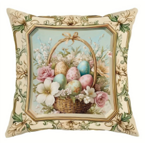 Easter flower pillow cover, holiday decoration sofa cushion cover, sofa home decoration, room decoration, office decoration, liv