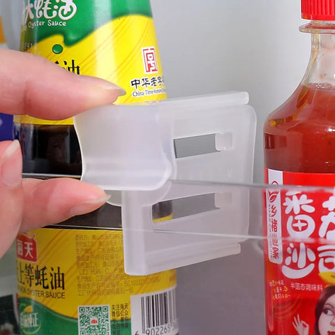 4pcs Refrigerator Storage Divider Side Door Storage Partition Expandable Baffle Dividers Kitchen Bottle Shelf Organizer