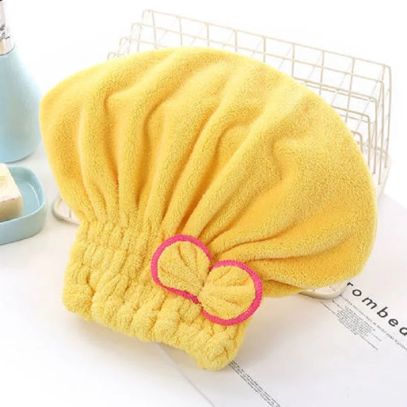 Quick Drying Hair Cap Women Bowtie Bathing Hat Microfiber Towel Superfiber Shower Cap For Spa Bathroom Accessories Shower Cap
