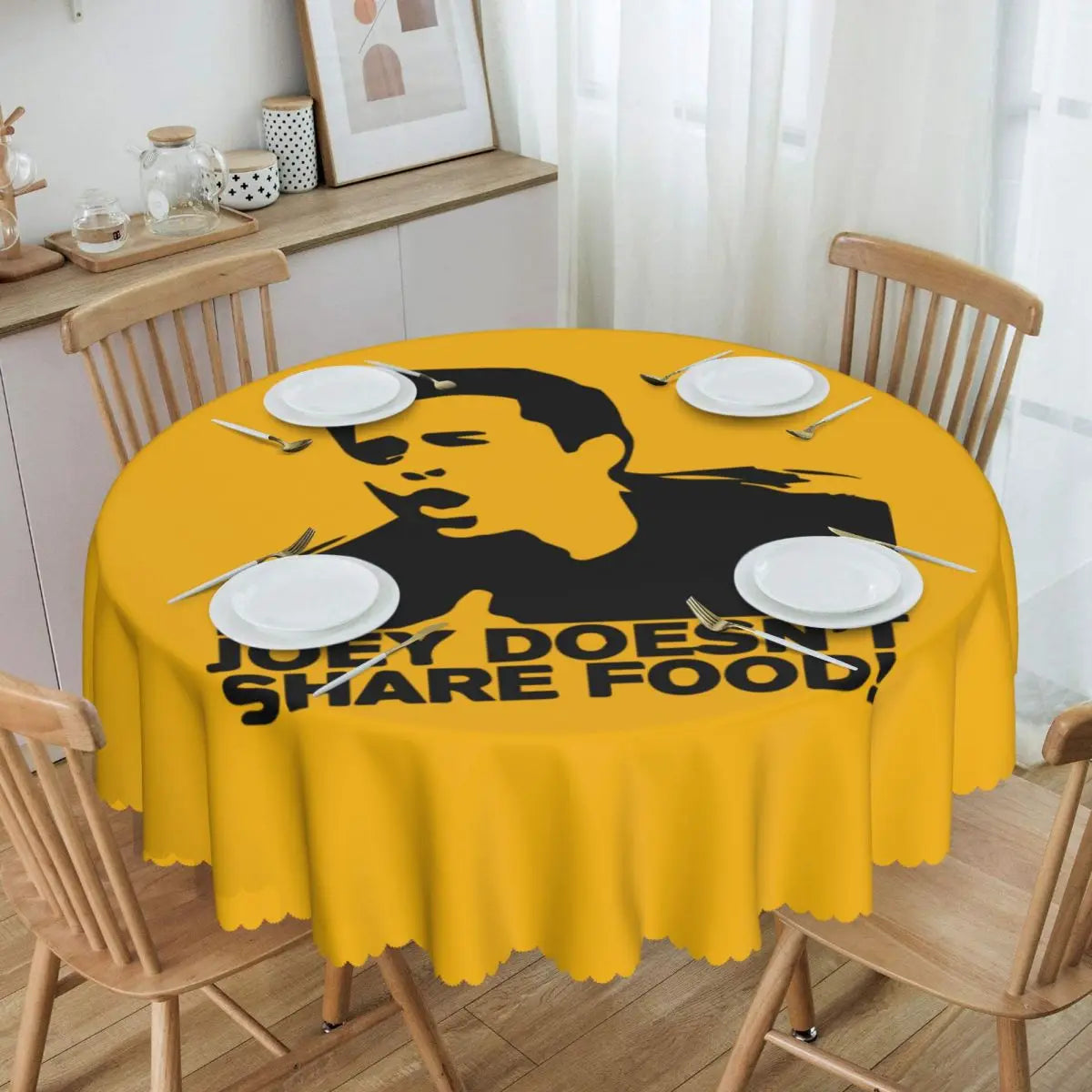 Customized I'll Be There For You Round Tablecloths 60 Inch Friends TV Show Table Covers for Kitchen Table Cloth
