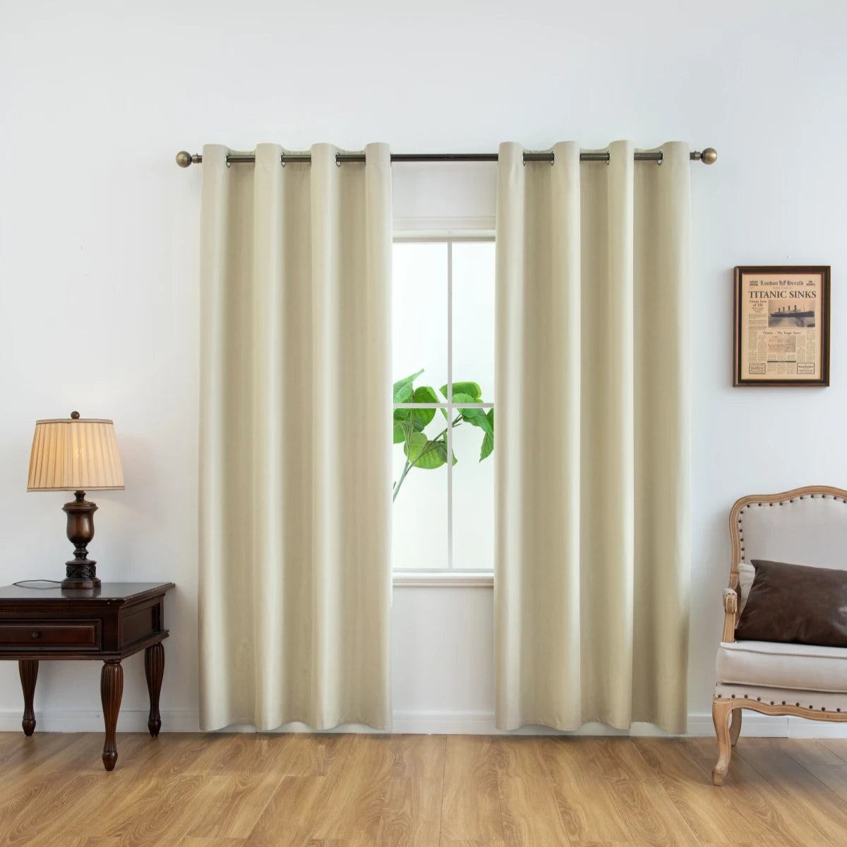 1pc Solid 100% Blackout Curtains with Grommets, Total Privacy Drapes for Bedroom, Beautiful Curtains for Living Room