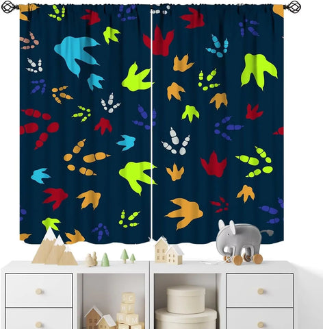 Kids Sea Animal Curtains Boys Girls Bedroom Nursery Decor Funny Turtle Whale Ocean Colorful Art Printed Blackout Window Drapes