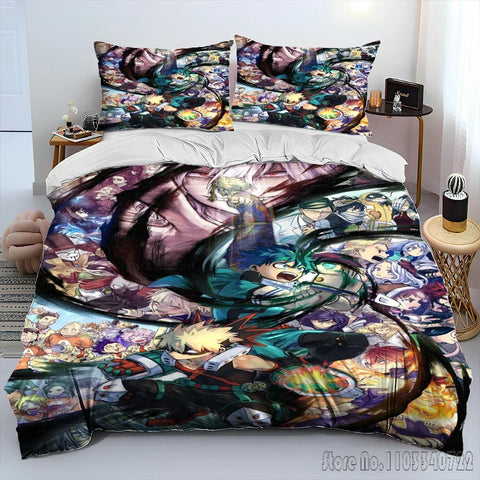 My Hero Academia Anime Cartoon Duvet Cover Set HD Comforter Cover for Kids Bedding Sets Bedclothes Bedroom Decor