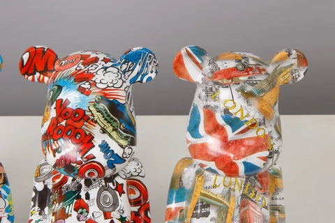 28cm Aesthetic Bear Figure Ceramics Saving Pot Statue Violent Bear Figurine Sculpture Luxury Livingroom Decoration Home Ornament