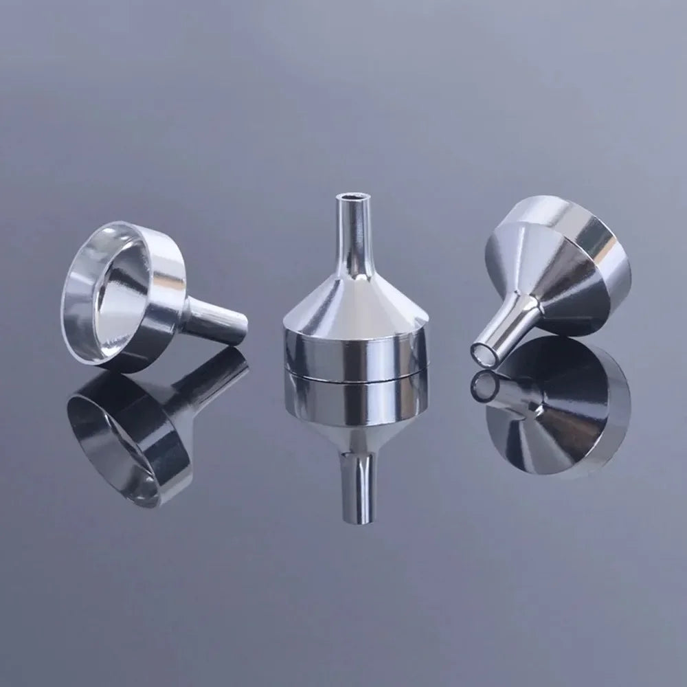 1/5Pcs Mini metal Aluminum Funnel Kitchen Oil Liquid Funnel with Detachable Filter Wide Mouth Funnel for Canning Kitchen Tools