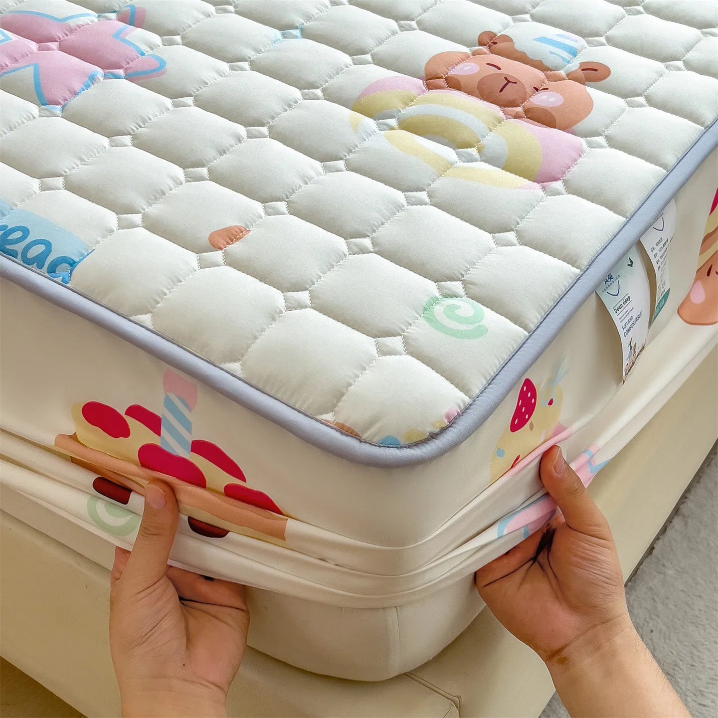 1pc Thicken Bed Cover Printed Bedspread Adulst Kids Room Bed Linen Skin-friendly Mattress Protector 침대커버 (No Pillowcase)