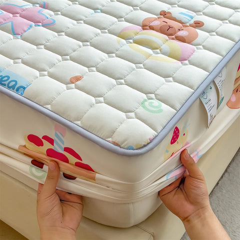 1pc Thicken Bed Cover Printed Bedspread Adulst Kids Room Bed Linen Skin-friendly Mattress Protector 침대커버 (No Pillowcase)
