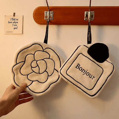 Hand Towel Soft and Skin-friendly Face Towel Hanging Double-layer Thickened Speed Dry Absorbent Hand Cloth for Kitchen Bathroom