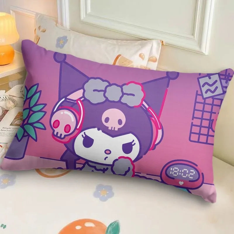 Sanrio Kuromi Pillowcase Cute Cartoon Kids Student Room Sleeping Pillowcase Sofa Cushion Cover Home Bedroom Room Decoration