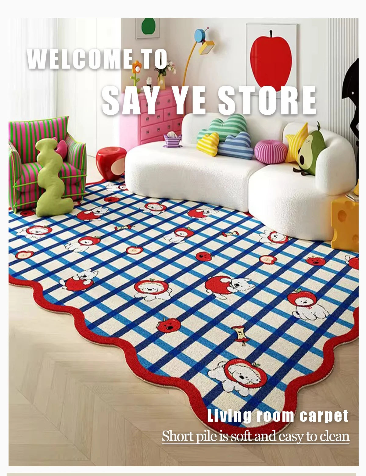 Living Room Carpet Bedroom Bedside Colorful Cloud Shaped Irregular Floor Mat Cloakroom Leisure Area Coffee Table Rug 러그 Tapis