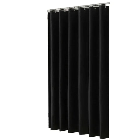 Modern Black Shower Curtains Waterproof Fabric Solid Color Bath Curtains For Bathroom Bathtub Large Wide Bathing Cover With Hook