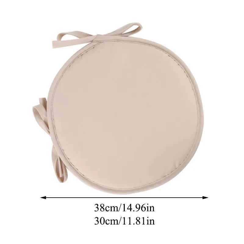30/38cm Solid Color Round Garden Chair Pads Removable Tie-on Seat Cushion for Outdoor Bistro Stool Patio Home Dining