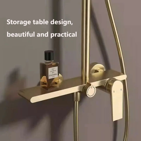 Golden Shower Set Bathroom Multi Function Spout Mixer With Shower Hand Hotel Apartment Bathtub Booster Shower Systems Set