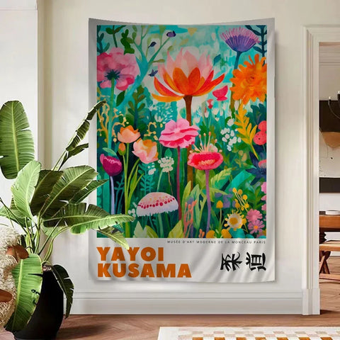 Abstract Yayoi Kusama Anime Tapestry Hanging Tarot Hippie Wall Rugs Dorm Home Decor