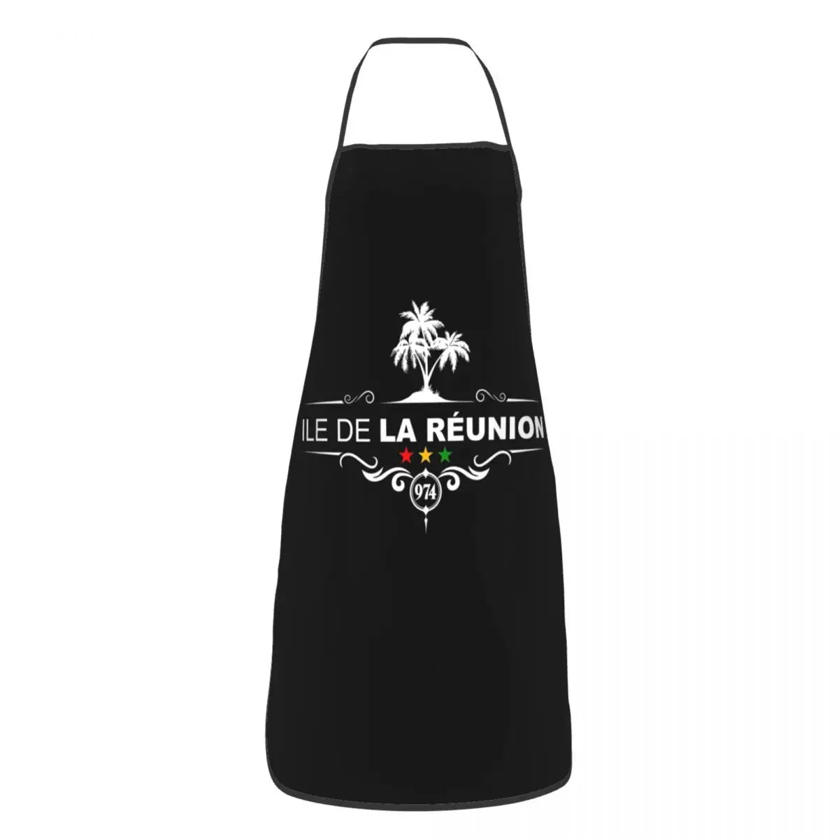 Custom Bib Kreol 974 Reunion Island Apron Men Women Unisex Adult Chef Kitchen Cooking Tablier Cuisine Painting