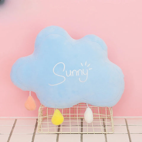 Stuffed Rainbow Cushion Girly Room Decor Moon Lightning Pillow Bay Window Lovely Weather Setting for Kids Bedroom Seat Pillow