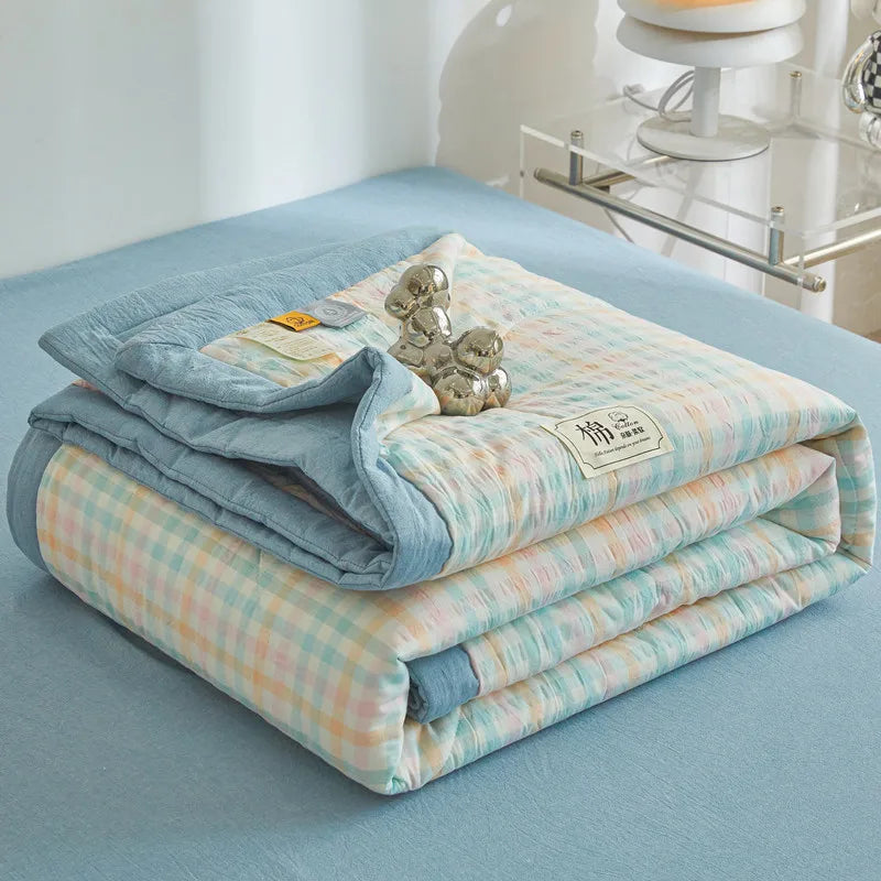 All cotton Air conditioning quilted quilt core summer washable comforter Simple Plaid soft duvet of single twin full queen size