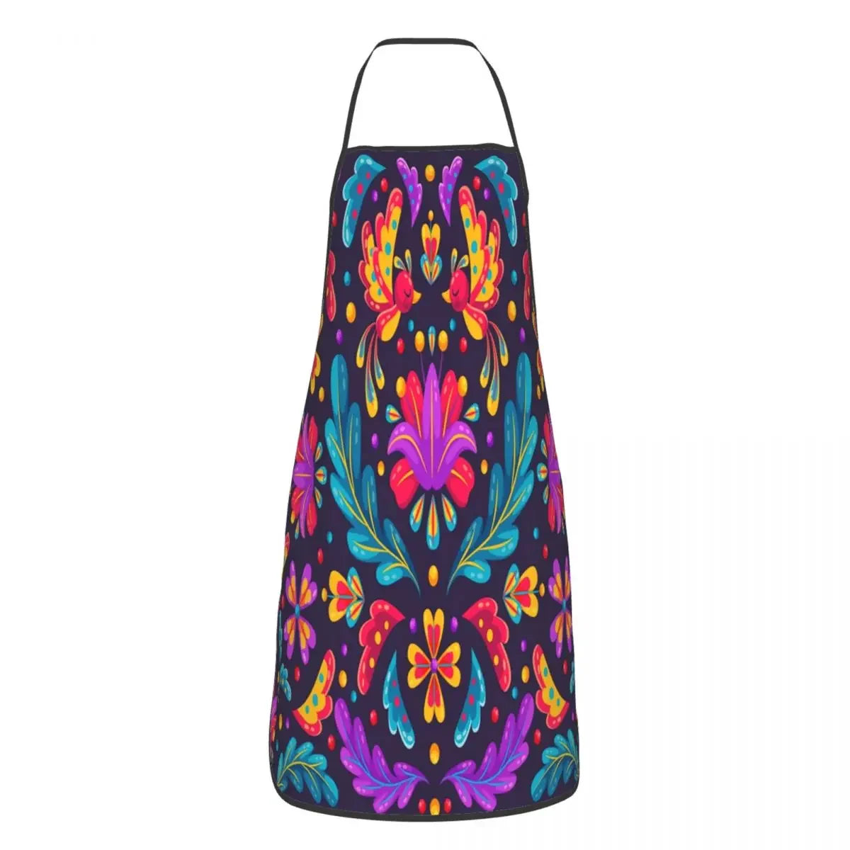 Unisex Beautiful Mexican Floral Art Apron Kitchen Chef Cooking Baking Bib Women Men Mexico Tablier Cuisine for Painting
