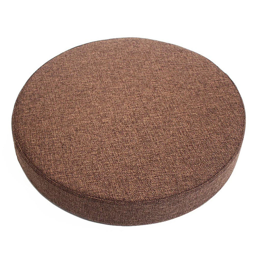 35Cm Seat Cushion High Resilience Round Chair Cushion Round Thick Cushion Dining Chair Washable Cover Anti-Slip Linen