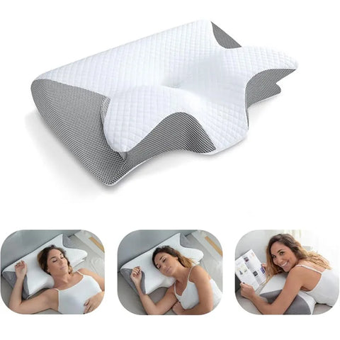 Ergonomic High & Low Conform Memory Foam Knitted Bed Pillows Skin-Friendly & Anti-Snoring Customized for Cervical Pain Relief