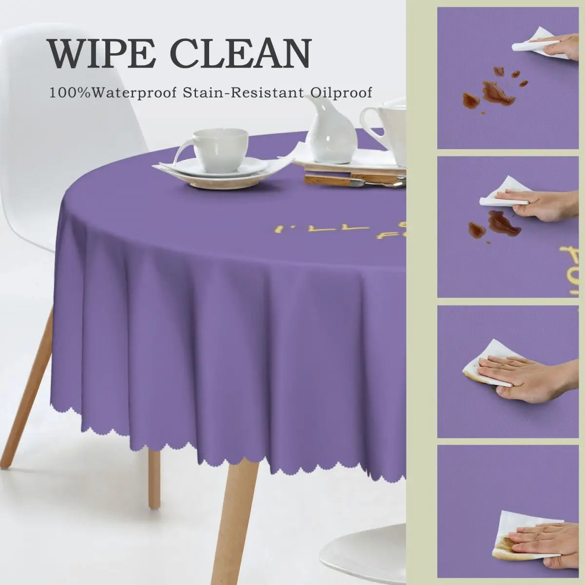 Customized I'll Be There For You Round Tablecloths 60 Inch Friends TV Show Table Covers for Kitchen Table Cloth
