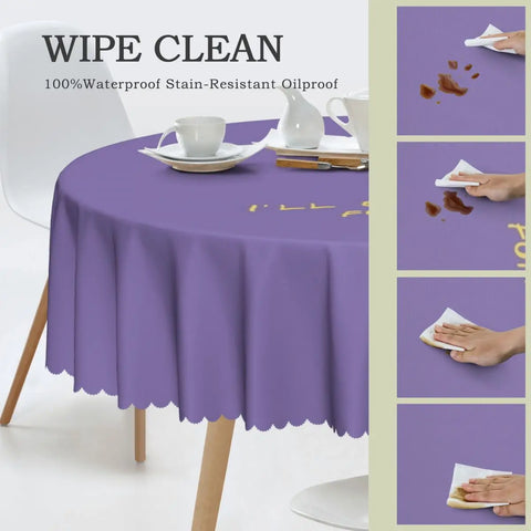 Customized I'll Be There For You Round Tablecloths 60 Inch Friends TV Show Table Covers for Kitchen Table Cloth