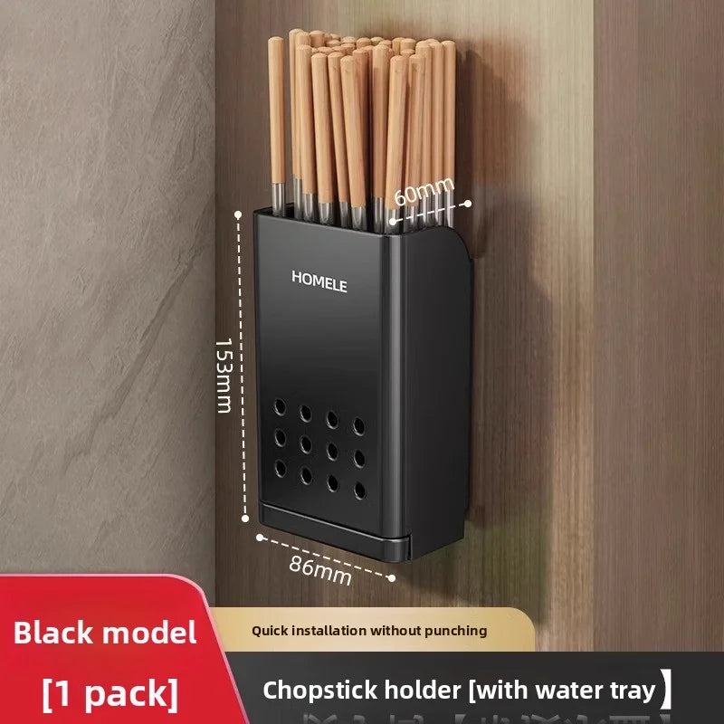 Wall-Mounted Chopstick Cage Kitchen Storage Rack Household Tableware Drain Holder Chopstick Holder Organizing Box for Home