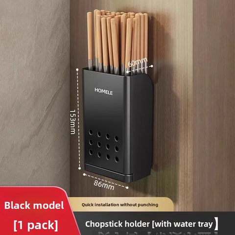 Wall-Mounted Chopstick Cage Kitchen Storage Rack Household Tableware Drain Holder Chopstick Holder Organizing Box for Home