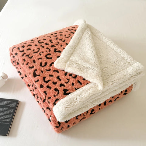Double Layer Fleece Blanket Autumn Winter Thick Warm Office Nap Throw Blankets for Sofa Bed Single Double Soft Plush Comforter