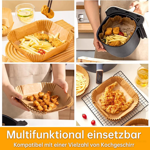 Air Fryer Baking Paper, Air Fryer Tray, Greaseproof Paper Air Fryer Compatible with Philips Airfryer Double Basket Series 3000