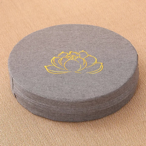 Yoga Meditation Cushion Round Thickened Embroidered Lotus Cushion with Backrest and Pillow 40*6cm Tatami Is Removable Washable