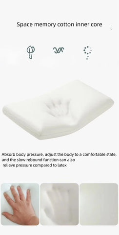 Bamboo fiber slow rebound bread memory pillow for protection, space cotton invisible zipper design, single person adult pillow c