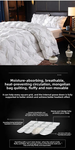 Goose Down Soft Duvet Luxury Blanket King Queen Twin Size Comforter Bedding Filler Bread Shape Super Warm Quilt
