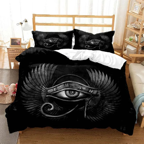 Mystery Egypt Egyptian Golden Anubis Print Bedding Set Duvet Cover with Pillowcase Comforter Bed Single Twin Full Queen Kid Gift