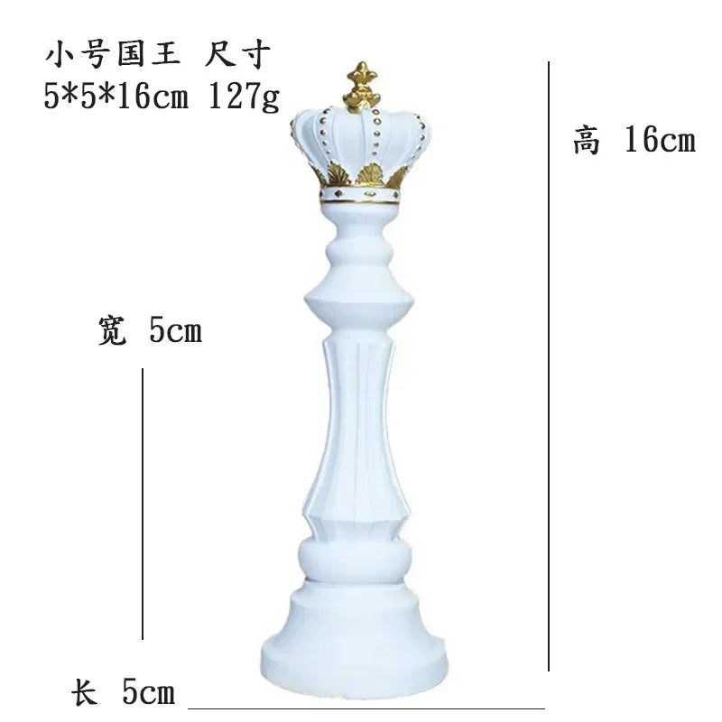 Resin Retro International Chess Figurine for Interior King Knight Sculpture Home Desktop Decor Living Room Decoration