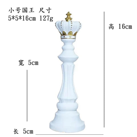 Resin Retro International Chess Figurine for Interior King Knight Sculpture Home Desktop Decor Living Room Decoration