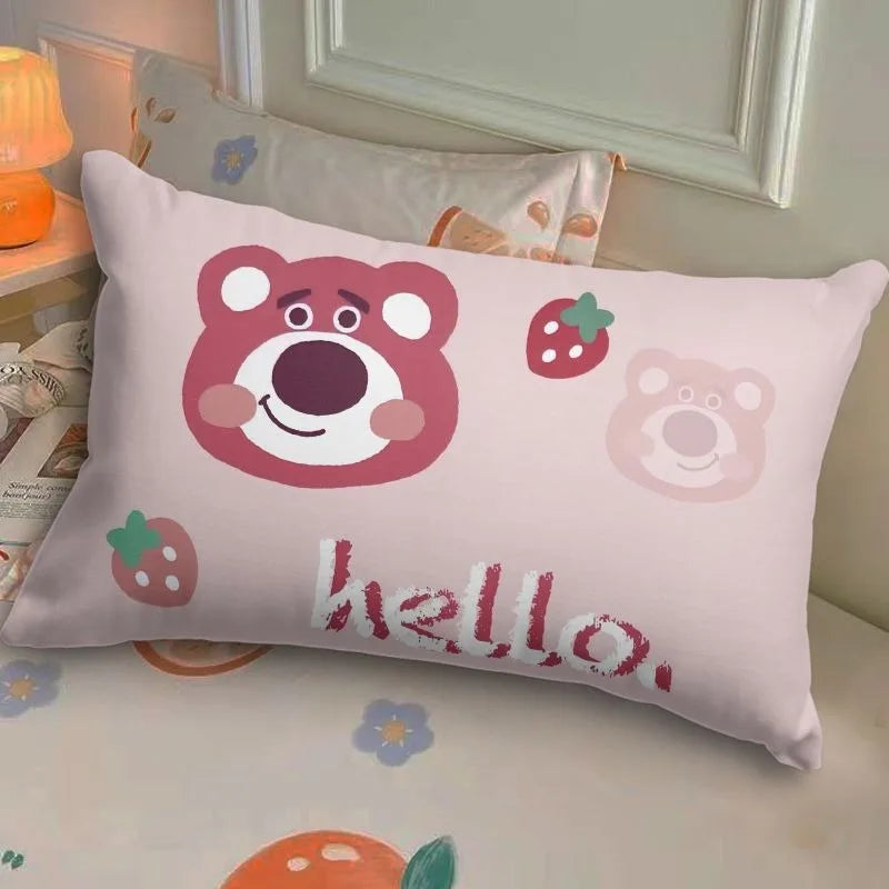 Disney Toy Story Strawberry Bear Pillowcase Cute Cartoon Kids Student Room Sleeping Pillowcase Sand Home Bedroom Room Decoration