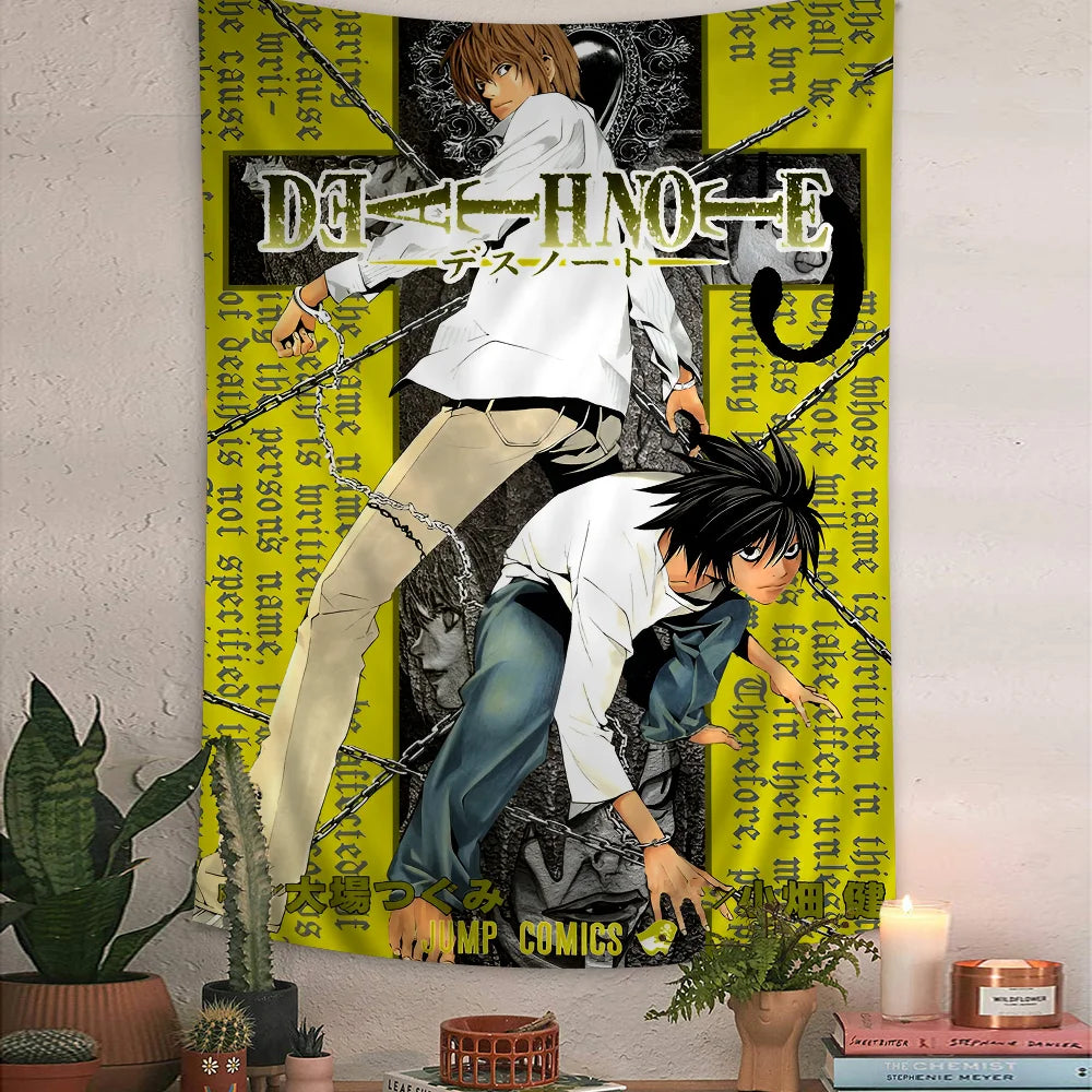 Anime Death Note DN L Colorful Tapestry Wall Hanging Bohemian Wall Tapestries Mandala Wall Hanging Sheets