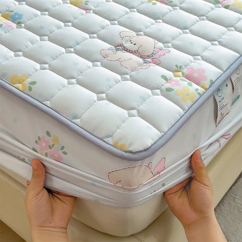 1pc Thicken Bed Cover Printed Bedspread Adulst Kids Room Bed Linen Skin-friendly Mattress Protector 침대커버 (No Pillowcase)