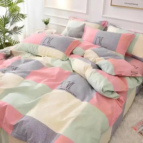 Skin-friendly Flannel Duvet Cover Single Person Bed eet Double Person Student Dormi Four-piece Set Four Seasons Univers...