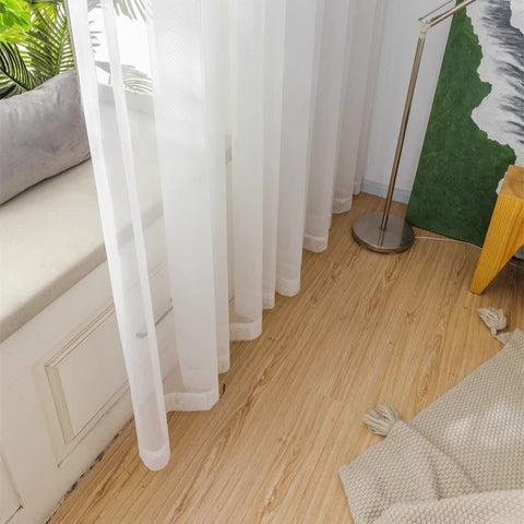 S Fold Wavy White Tulle Sheer Curtains for Living Room Bedroom Dining Good Quality Window Chiffon Bedroom Door Screen 창문커텐
