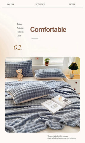 1 Pc Luxury Faux Rabbit Fur Throw Blanket Soft Warm White Striped Fluffy Blankets for Sofa Office Naps Single Double Plush Plaid