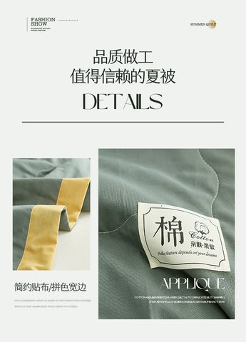 Summer Blanket 100% Cotton Inside and Outside Pure Cotton Air Conditioning Quilt Soft Skin-friendly Breathable Thin Duvet Summer