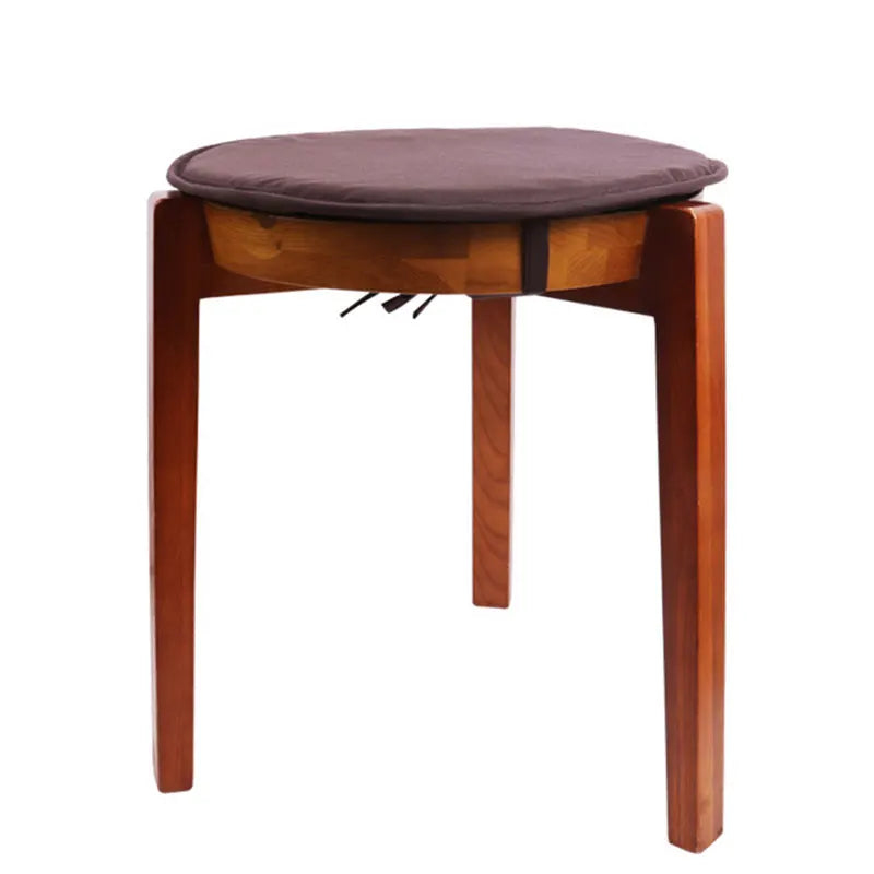 30/38cm Solid Color Round Garden Chair Pads Removable Tie-on Seat Cushion for Outdoor Bistro Stool Patio Home Dining