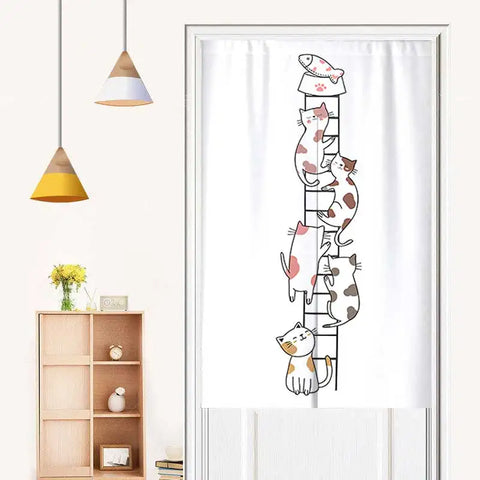 Cute Cartoon Animals Door Curtain Partition Curtains Doorway Bedroom Cafe Decor Half Curtain Kitchen Entrance Hanging Curtains